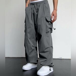 Brand New Polyester adjustable Drawstring Cargo joggers Size Lrg